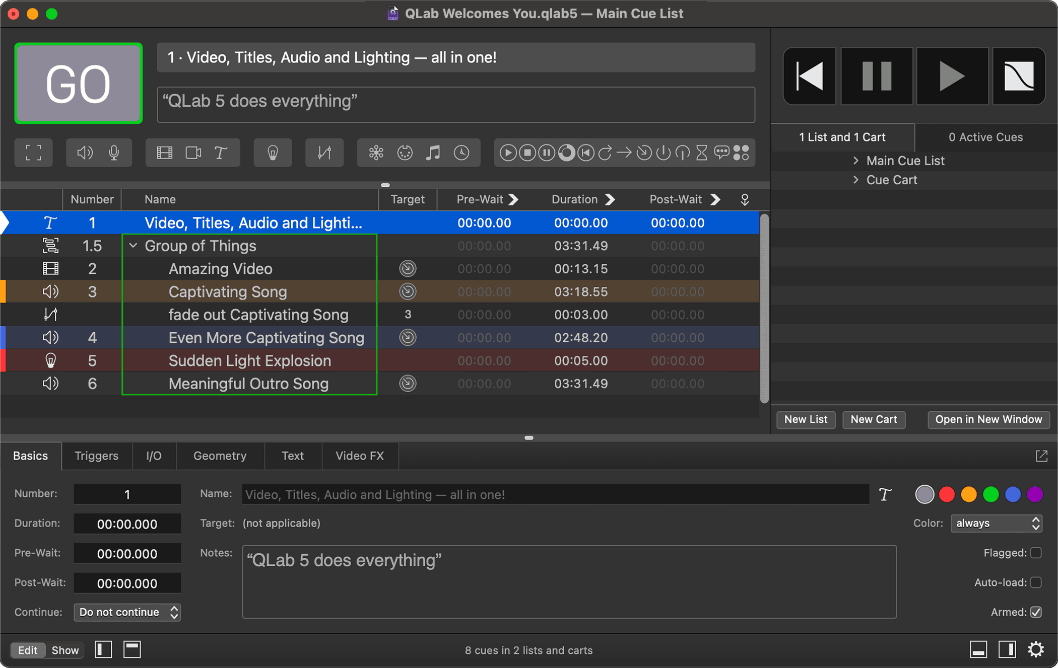 QLab screenshot