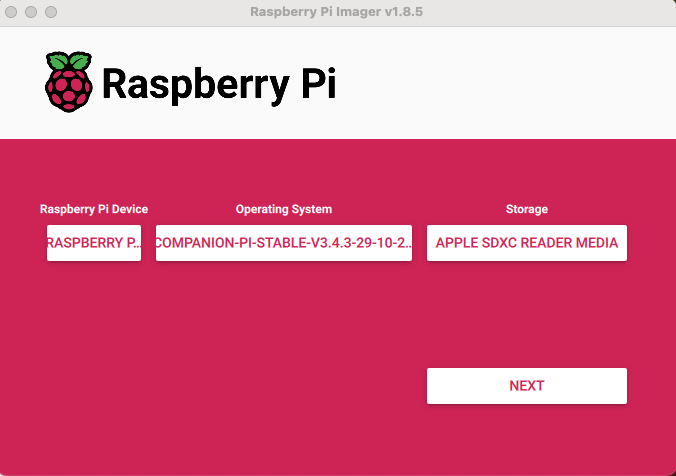 Pi Imager step two