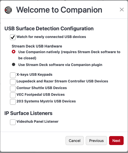 USB surface config