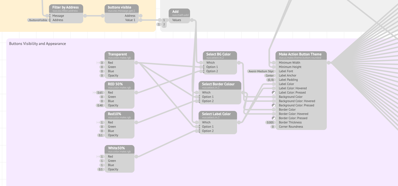 Button visibility nodes