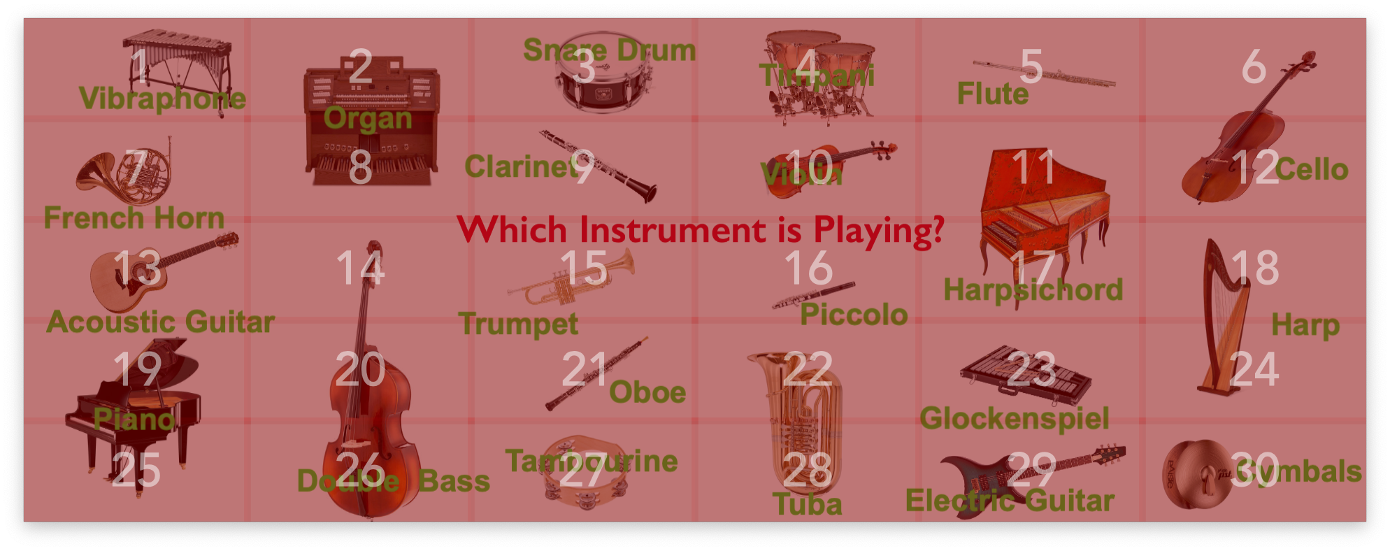 Instruments buttons