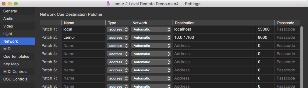 Network patch to lemur