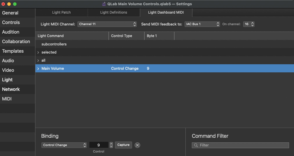 Light Dashboard MIDI