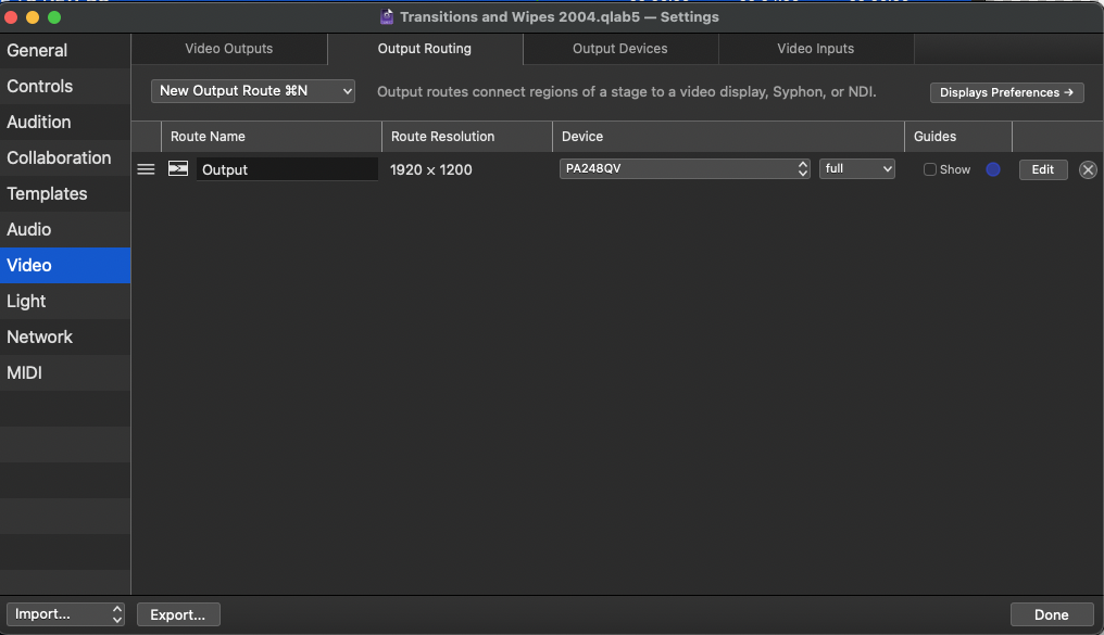 Output routing