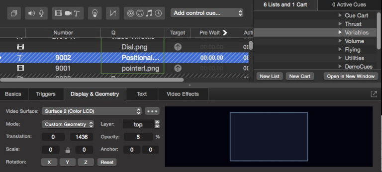 qlab fade a past cue