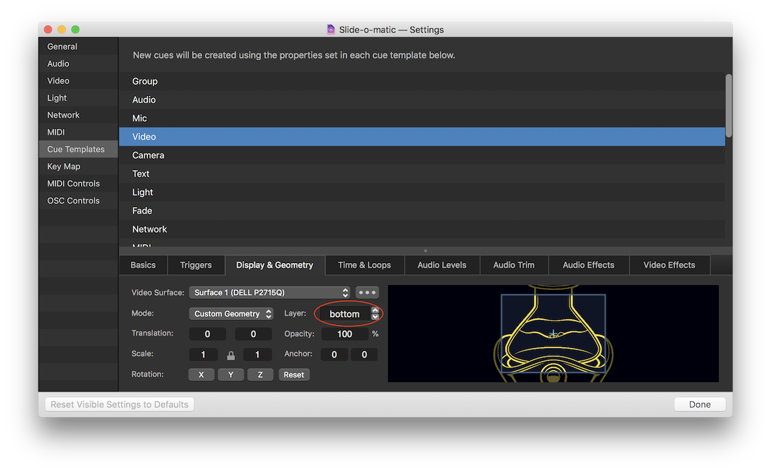 qlab fade and stop