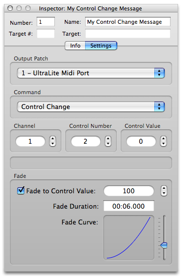 MIDI cue settings.