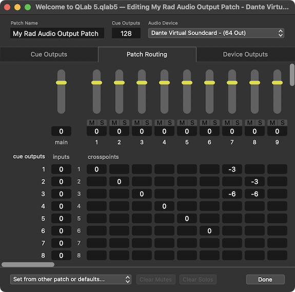 The patch matrix mixer with one-to-many routing