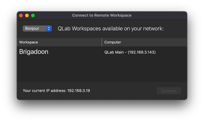 Connect to Workspace...