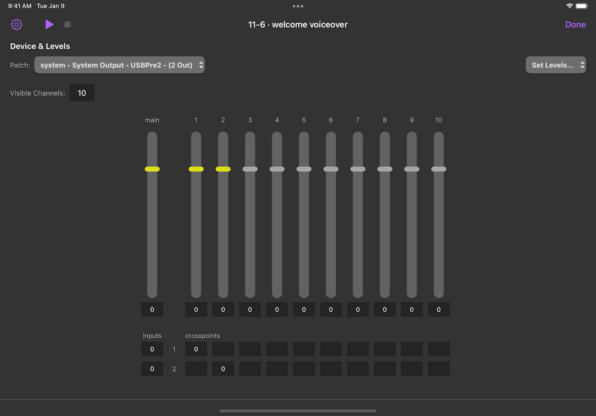 Edit audio levels