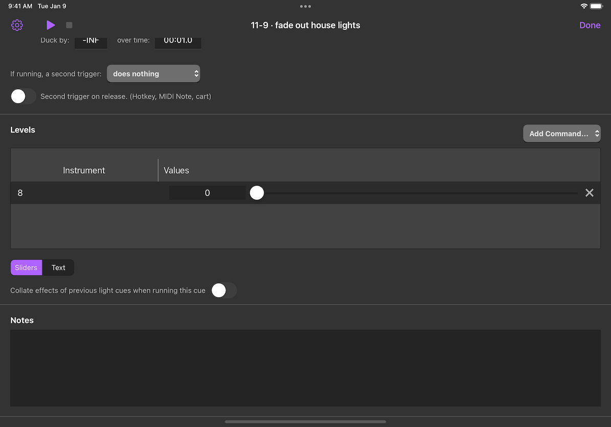 Edit light levels