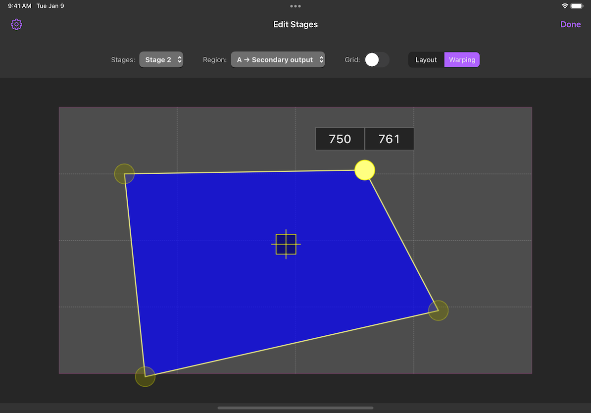 Edit stage geometry