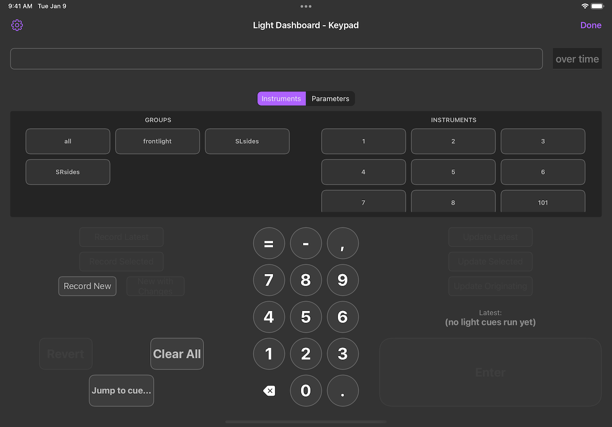 Light Keypad - Instruments