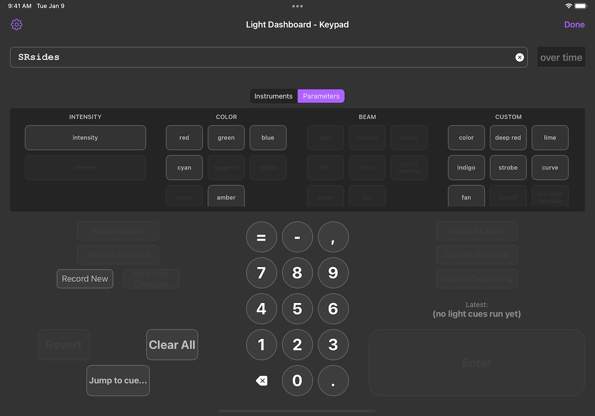 Light Keypad - Parameters