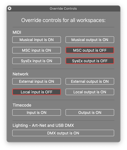 Override Controls